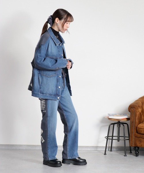 cepo(セポ)の「〈セットアップ対応〉REMAKEデニム×スウェットパンツ(デニムパンツ・レディース・ワンウォッシュ/ブルー系2・S/M/L)」の9枚目の写真