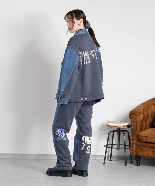 cepo(セポ)の「〈セットアップ対応〉REMAKEデニム×スウェットパンツ(デニムパンツ・レディース・ワンウォッシュ/ブルー系2・S/M/L)」の5枚目の写真