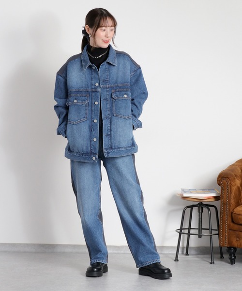 cepo(セポ)の「〈セットアップ対応〉REMAKEデニム×スウェットパンツ(デニムパンツ・レディース・ワンウォッシュ/ブルー系2・S/M/L)」の10枚目の写真