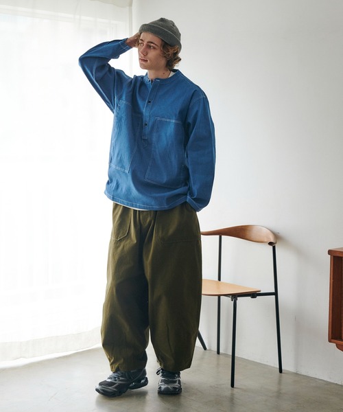 MAISON CLUB(メゾンクラブ)の「【MAISON CLUB】Balloon Fatigue Pants(カーゴパンツ・メンズ・ホワイト/ネイビー/カーキ・S/M/L)」の15枚目の写真