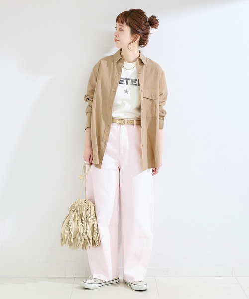 B.C STOCK(ベーセーストック)の「手洗い可 / フィブリルシャツ(シャツ/ブラウス・レディース・ブラック/チャコールグレー/ベージュ・FREE)」の11枚目の写真