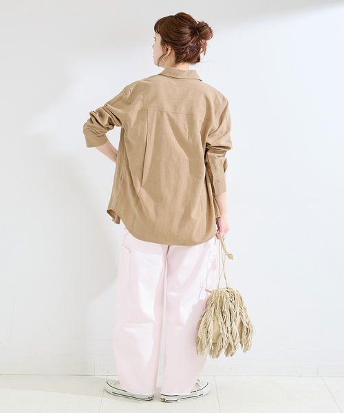 B.C STOCK(ベーセーストック)の「手洗い可 / フィブリルシャツ(シャツ/ブラウス・レディース・ブラック/チャコールグレー/ベージュ・FREE)」の13枚目の写真