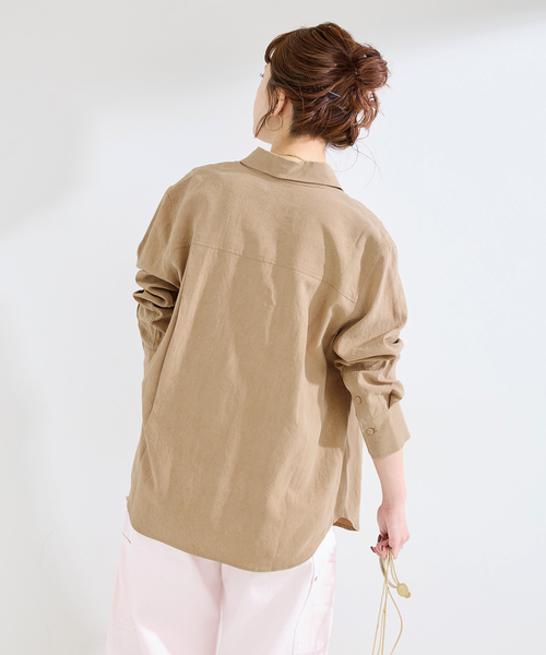 B.C STOCK(ベーセーストック)の「手洗い可 / フィブリルシャツ(シャツ/ブラウス・レディース・ブラック/チャコールグレー/ベージュ・FREE)」の16枚目の写真