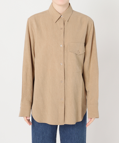 B.C STOCK(ベーセーストック)の「手洗い可 / フィブリルシャツ(シャツ/ブラウス・レディース・ブラック/チャコールグレー/ベージュ・FREE)」の6枚目の写真