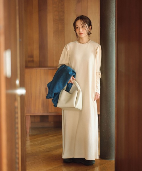 セール】高山直子さんコラボ/パフショルダーサーマルカットワンピース