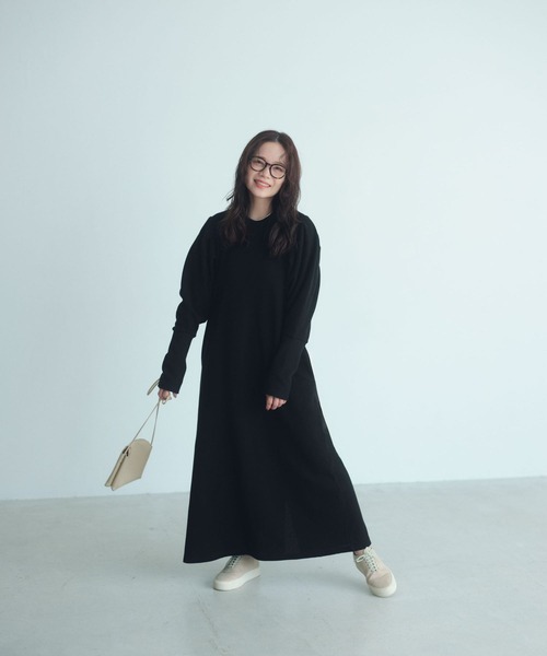 セール】高山直子さんコラボ/パフショルダーサーマルカットワンピース