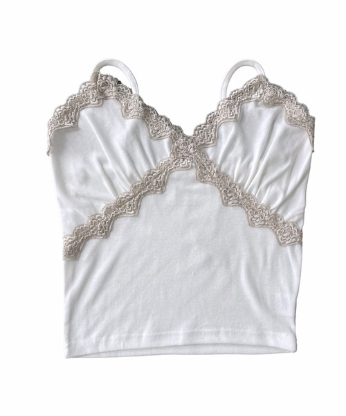 THEAIRTOWN（ジエアタウン）の「comfy lace bustier（キャミソール・レディース・アイボリー/ブラック・FREE）」の16枚目の写真