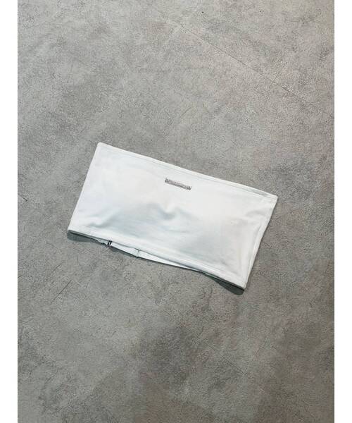 MURUA（ムルーア）の「カップ付きプレートブラトップ（チューブトップ・レディース・ホワイト/ブラック・FREE）」の2枚目の写真