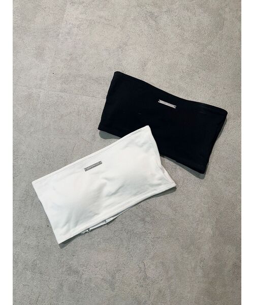 MURUA（ムルーア）の「カップ付きプレートブラトップ（チューブトップ・レディース・ホワイト/ブラック・FREE）」の4枚目の写真