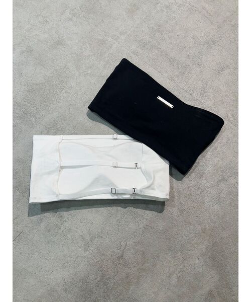 MURUA（ムルーア）の「カップ付きプレートブラトップ（チューブトップ・レディース・ホワイト/ブラック・FREE）」の5枚目の写真