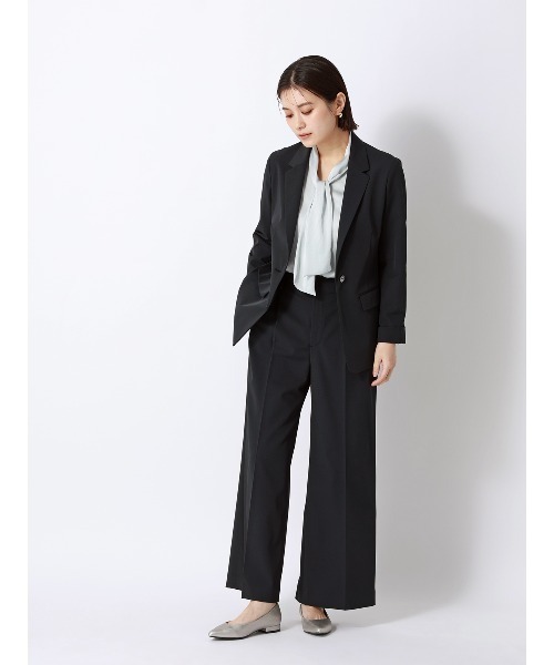 SUIT SQUARE（スーツスクエア）の「ジャケット ウォッシャブル 2WAYストレッチ UVカット 消臭 ポリエステルツイル 無地（テーラードジャケット・レディース・ブラック/ネイビー・42(13号)/40(11号)/38(9号)/36(7号)）」の5枚目の写真