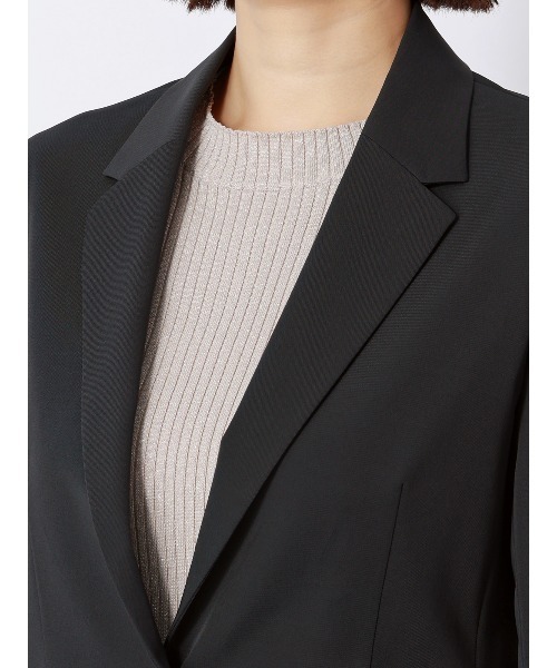 SUIT SQUARE（スーツスクエア）の「ジャケット ウォッシャブル 2WAYストレッチ UVカット 消臭 ポリエステルツイル 無地（テーラードジャケット・レディース・ブラック/ネイビー・42(13号)/40(11号)/38(9号)/36(7号)）」の10枚目の写真