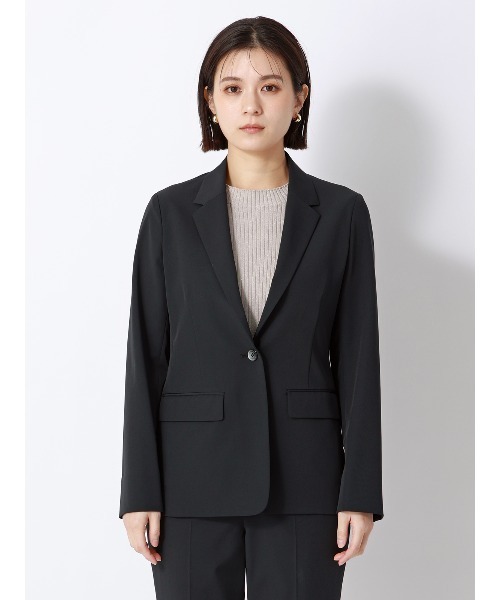 SUIT SQUARE（スーツスクエア）の「ジャケット ウォッシャブル 2WAYストレッチ UVカット 消臭 ポリエステルツイル 無地（テーラードジャケット・レディース・ブラック/ネイビー・42(13号)/40(11号)/38(9号)/36(7号)）」の7枚目の写真