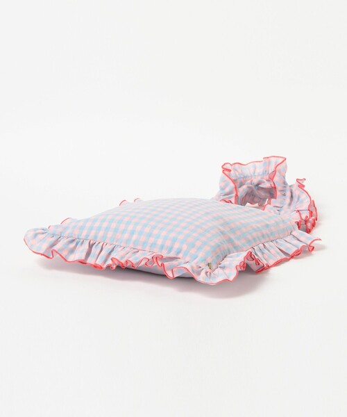 CAROLINA GLASER（カロリナ グレイサー）の「フリル ギンガムチェック トートバッグ（トートバッグ・レディース・グリーン/サックスブルー・ONE SIZE）」の5枚目の写真