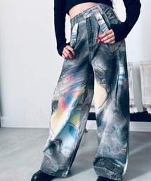 Y2K SYNAPSE FACTORY（ワイツーケー シナプスファクトリー）の「【オーロラ】グラフィック ワイドパンツ（デニムパンツ）」