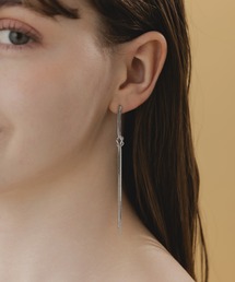 【LA MUe】ニッケルフリー ノットチェーン ロングピアス