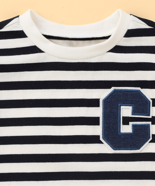 COMME CA ISM(コムサイズム)の「デニムワッペン付き ボーダー半袖Tシャツ (ベビーサイズ)(Tシャツ/カットソー・キッズ・ネイビー・80-90cm)」の3枚目の写真