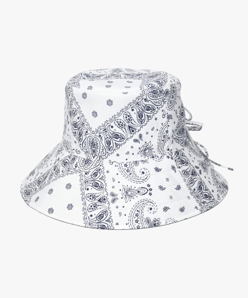 arth(アース)の「arth Bandana Ribbon Bucket / アース(ハット・レディース・ホワイト/ライトブルー/ブラウン・M/57.5cm)」の1枚目の写真