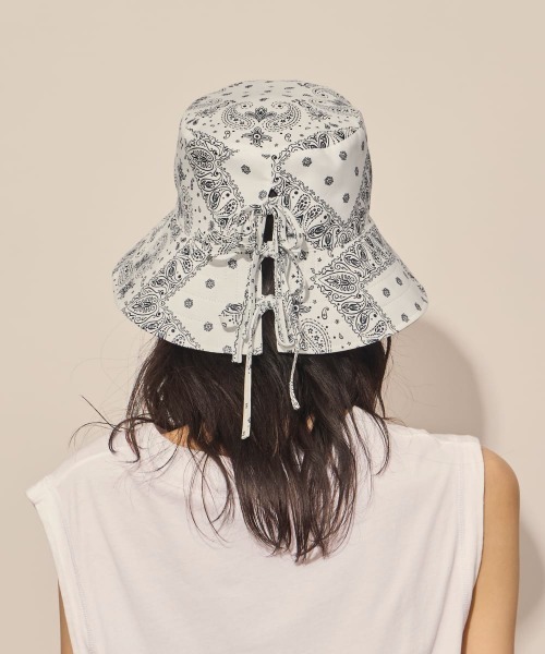 arth(アース)の「arth Bandana Ribbon Bucket / アース(ハット・レディース・ホワイト/ライトブルー/ブラウン・M/57.5cm)」の7枚目の写真