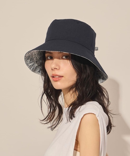 arth(アース)の「arth Bandana Ribbon Bucket / アース(ハット・レディース・ホワイト/ライトブルー/ブラウン・M/57.5cm)」の9枚目の写真