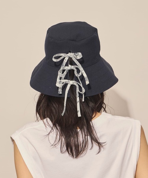 arth(アース)の「arth Bandana Ribbon Bucket / アース(ハット・レディース・ホワイト/ライトブルー/ブラウン・M/57.5cm)」の12枚目の写真