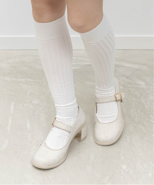 RANDA(ランダ)の「ヒールアップメリージェーンパンプス(パンプス・レディース・ブラック/アイボリー・L/M/S/LL)」の8枚目の写真
