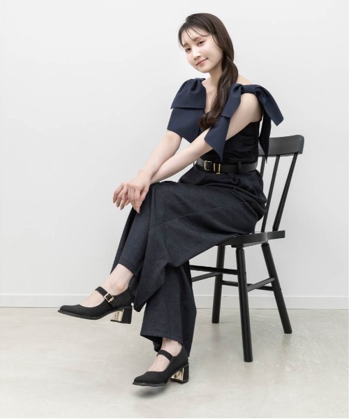 RANDA(ランダ)の「ヒールアップメリージェーンパンプス(パンプス・レディース・ブラック/アイボリー・L/M/S/LL)」の21枚目の写真