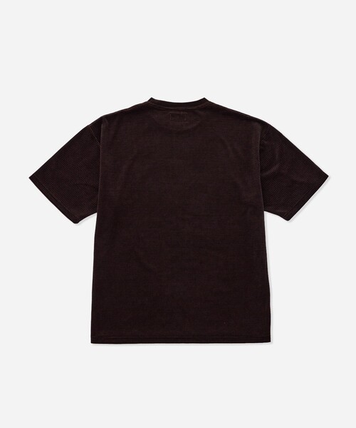 Saturdays NYC（サタデーズ ニューヨークシティ ）の「Velour Stripe Relaxed SS T-Shirt（Tシャツ/カットソー・メンズ・ブルー/ダークブラウン/ベージュ・M/L/S）」の4枚目の写真
