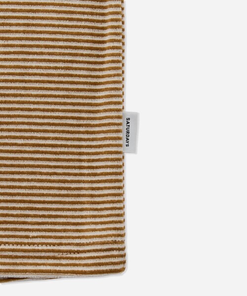 Saturdays NYC（サタデーズ ニューヨークシティ ）の「Velour Stripe Relaxed SS T-Shirt（Tシャツ/カットソー・メンズ・ブルー/ダークブラウン/ベージュ・M/L/S）」の11枚目の写真