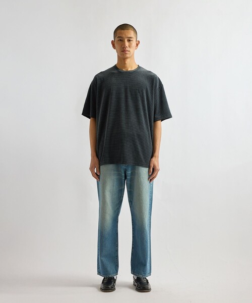 Saturdays NYC（サタデーズ ニューヨークシティ ）の「Velour Stripe Relaxed SS T-Shirt（Tシャツ/カットソー・メンズ・ブルー/ダークブラウン/ベージュ・M/L/S）」の22枚目の写真