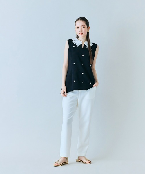 Audie a Muses(オーディアミューズ)の「2WAYノースリーブブラウス(シャツ/ブラウス・レディース・ブラック/オフホワイト・38/42)」の17枚目の写真