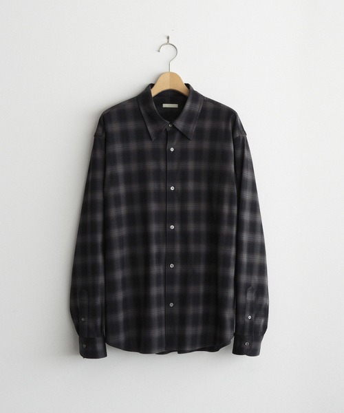 WYM LIDNM（ウィム バイ リドム）の「LOFTY DRAPE OMBRE CHECK SHIRT（シャツ/ブラウス・メンズ・アッシュブラウン/チャコール・S/M/L）」の16枚目の写真