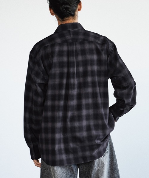 WYM LIDNM（ウィム バイ リドム）の「LOFTY DRAPE OMBRE CHECK SHIRT（シャツ/ブラウス・メンズ・アッシュブラウン/チャコール・S/M/L）」の13枚目の写真