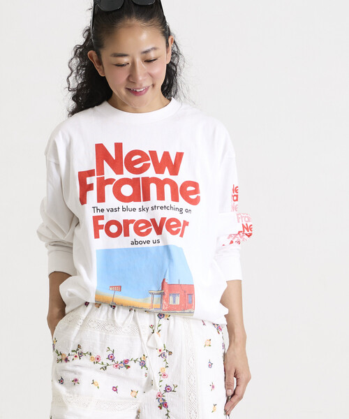 Freada(フリーダ)の「Freada/フリーダ オリジナル フォト プリント ロンT(Tシャツ/カットソー・レディース・ブラック/ホワイト・ONE SIZE)」の2枚目の写真