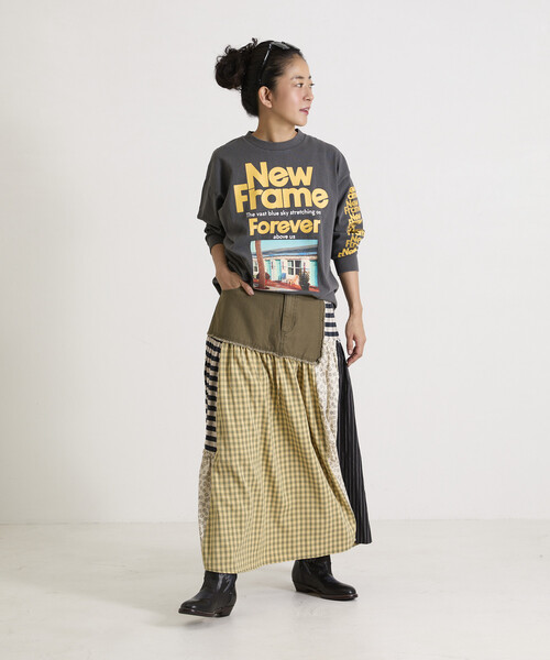 Freada(フリーダ)の「Freada/フリーダ オリジナル フォト プリント ロンT(Tシャツ/カットソー・レディース・ブラック/ホワイト・ONE SIZE)」の3枚目の写真