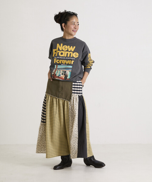 Freada(フリーダ)の「Freada/フリーダ オリジナル フォト プリント ロンT(Tシャツ/カットソー・レディース・ブラック/ホワイト・ONE SIZE)」の9枚目の写真