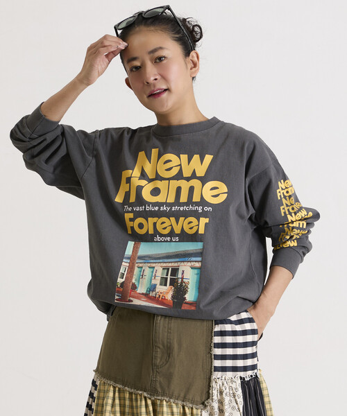 Freada(フリーダ)の「Freada/フリーダ オリジナル フォト プリント ロンT(Tシャツ/カットソー・レディース・ブラック/ホワイト・ONE SIZE)」の10枚目の写真