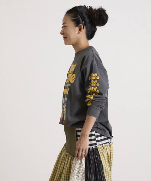 Freada(フリーダ)の「Freada/フリーダ オリジナル フォト プリント ロンT(Tシャツ/カットソー・レディース・ブラック/ホワイト・ONE SIZE)」の12枚目の写真