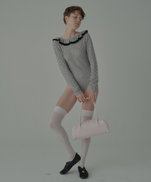 HONEY MI HONEY(ハニーミーハニー)の「crochet frill knit bodysuit(Tシャツ/カットソー・レディース・ホワイト/グレー/ブラック・FREE)」の15枚目の写真