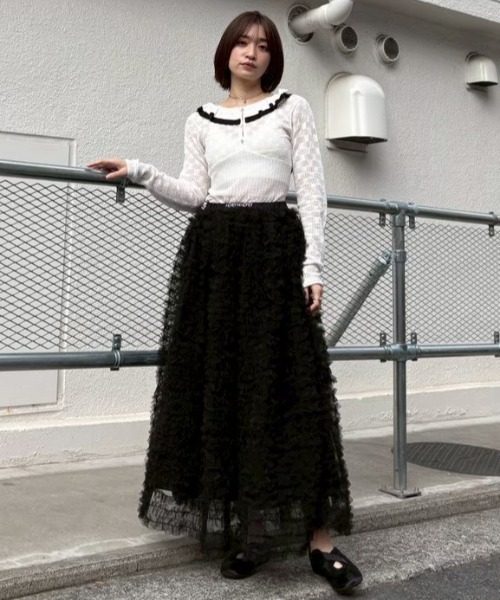 セール】crochet frill knit bodysuit（Tシャツ/カットソー）｜HONEY