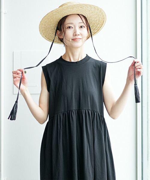 SOLAMONAT（ソラモナ）の「ジェラート天竺 バルーンワンピース（ワンピース・レディース・ブラック/チャコール/ダークネイビー/ホワイト・FREE）」の8枚目の写真