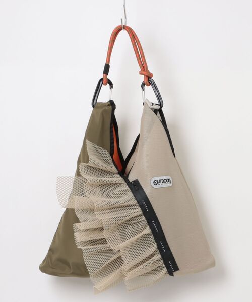 Cepica（セピカ）の「【RISLEY×OUTDOOR PRODUCT】トライアングルフリルメッシュバッグ（トートバッグ・レディース・ベージュ系その他/グレー系その他/ブラック系その他・FREE）」の3枚目の写真