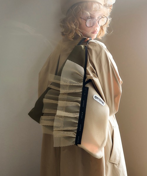 【RISLEY×OUTDOOR PRODUCT】トライアングルフリルメッシュバッグ