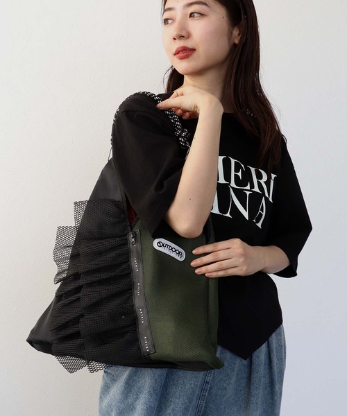 RISLEY×OUTDOOR PRODUCTS】トライアングルフリルメッシュバッグ