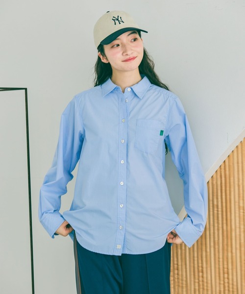 niko and...（ニコアンド）の「ケアイージーBOYSライクシャツ（シャツ/ブラウス・レディース・ブルー/ネイビー/ピンク/グリーン・BIG(L)/MEDIUM）」の4枚目の写真