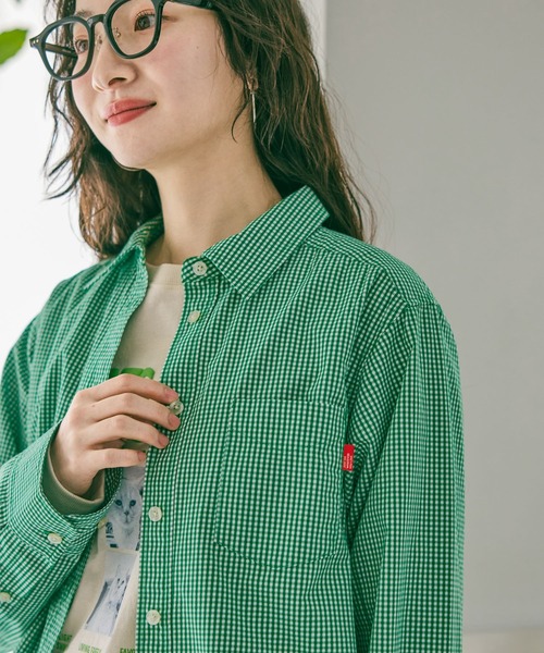 niko and...（ニコアンド）の「ケアイージーBOYSライクシャツ（シャツ/ブラウス・レディース・ブルー/ネイビー/ピンク/グリーン・BIG(L)/MEDIUM）」の2枚目の写真