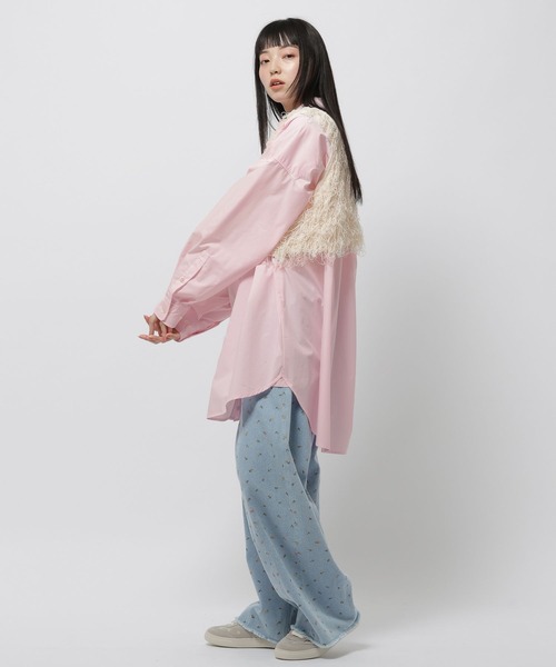 niko and...（ニコアンド）の「ケアイージーBOYSライクシャツ（シャツ/ブラウス・レディース・ブルー/ネイビー/ピンク/グリーン・BIG(L)/MEDIUM）」の5枚目の写真