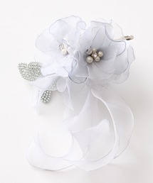 AIMER（エメ）の「2輪ビーズリーフ2WAYコサージュ（ブローチ/コサージュ）」