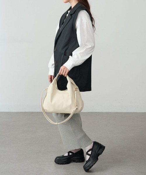 MAISON BREEZE（メゾンブリーズ）の「【MAISON BREEZE】コロンプチショルダー SNBD（ショルダーバッグ・レディース・ベージュ/ブラウン/シルバー/アイボリー/ブラック・FREE）」の15枚目の写真