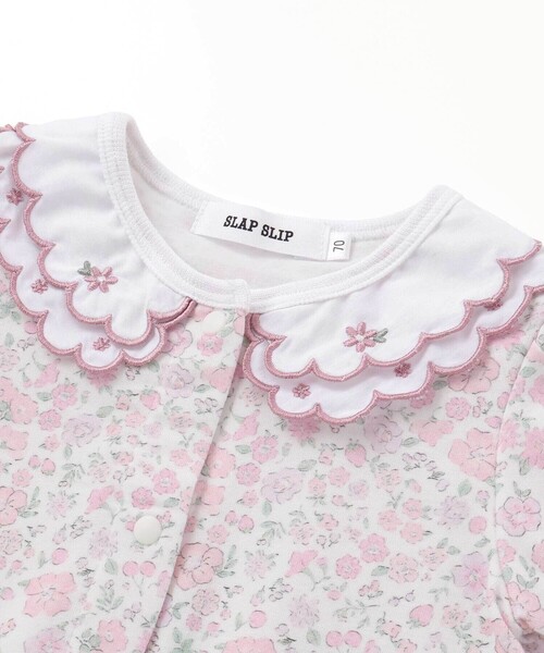 SLAP SLIP BABY（スラップスリップベビー）の「【お揃い】プリント総柄重ね襟付き半袖ロンパースベビー(60~80cm)（ロンパース・キッズ・ピンク系その他/レッド系その他・80ｃｍ/70cm/60cm）」の9枚目の写真